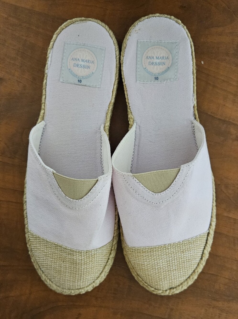 Pink Espadrille Slip-On Mules